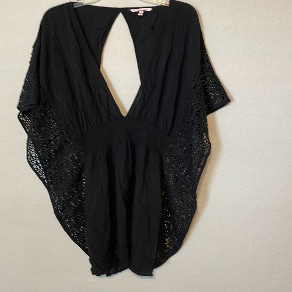 Victoria's Secret Black Crochet Swim Cover-Up